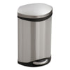 Safco Step-On Medical Receptacle, 3 gal, Stainless Steel