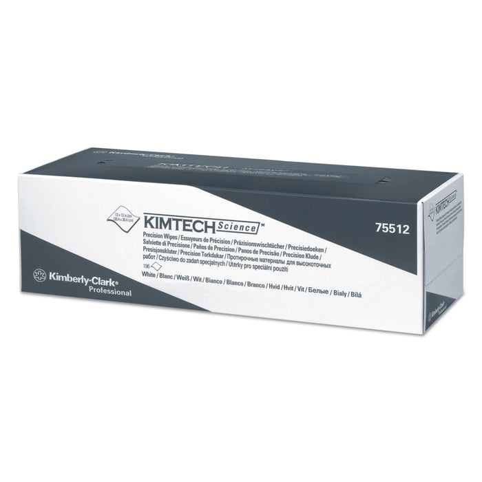 Kimtech Precision Wipers, POP-UP Box, 1-Ply, 11.8 x 11.8, White, 196/Box, 15 Boxes/Carton