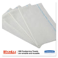 WypAll X80 Foodservice Towel, Kimfresh Antimicrobial Hydroknit, 12.5 x 23.5, White/Blue Stripe, 150/Carton