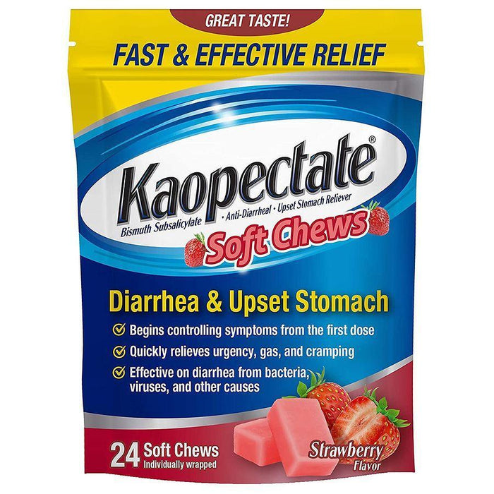 Kaopectate Diarrhea & Upset Stomach Soft Chews Strawberry by Pasteur Pharmacy
