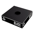 Safco Public Square Recycling Container Lid, Circular Opening, 15.25w x 15.25d x 2h, Black