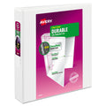 Avery Durable View Binder with DuraHinge and Slant Rings, 3 Rings, 1.5" Capacity, 11 x 8.5, White