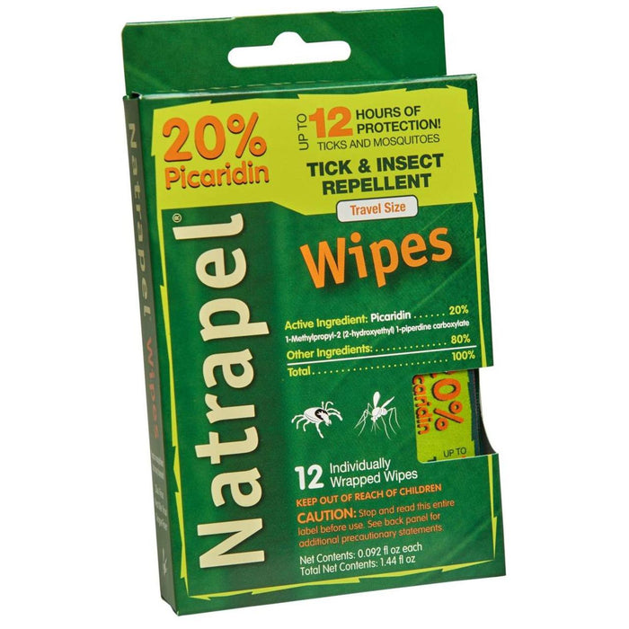 Natrapel 8-Hour Insect Repellent Wipes, DEET-Free & Gear Safe, 12 Count by Pasteur Pharmacy