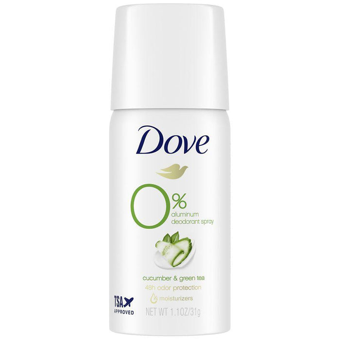 Dove 0% Aluminum Deodorant Spray Cucumber & Green Tea, Travel Size by Pasteur Pharmacy