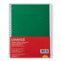 Universal Wirebound Notebook, 1 Subject, Medium/College Rule, Assorted Covers, 10.5 x 8, 70 Sheets, 4/Pack