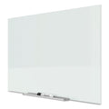 Quartet InvisaMount Magnetic Glass Marker Board, Frameless, 39" x 22", White Surface