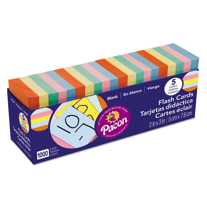 Pacon Blank Flash Card Dispenser Boxes, 2 x 3, Assorted, 1,000/Pack
