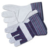 MCR Split Leather Palm Gloves, X-Large, Gray, Pair