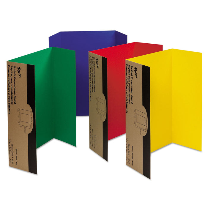 Pacon Spotlight Corrugated Presentation Display Boards, 48 x 36, Blue, Green, Red, Yellow, 4/Carton