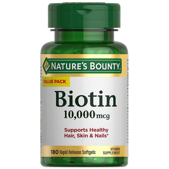 Nature’s Bounty® Biotin – 10,000 mcg Rapid Release Softgels by Pasteur Pharmacy