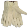 MCR Economy Leather Driver Gloves, Large, Beige, Pair