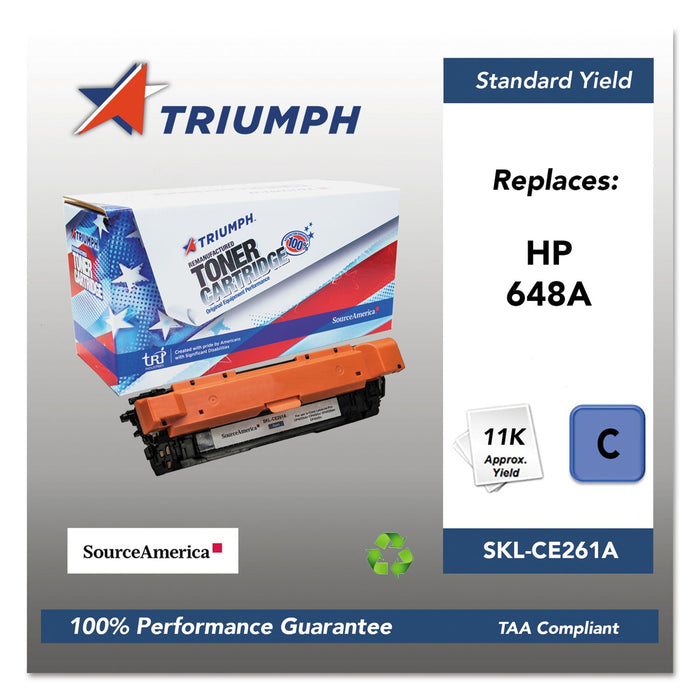 Triumph 751000NSH1115 Remanufactured CE261A (648A) Toner, 11,000 Page-Yield, Cyan