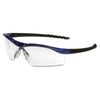 MCR Dallas Wraparound Safety Glasses, Metallic Blue Frame, Clear AntiFog Lens
