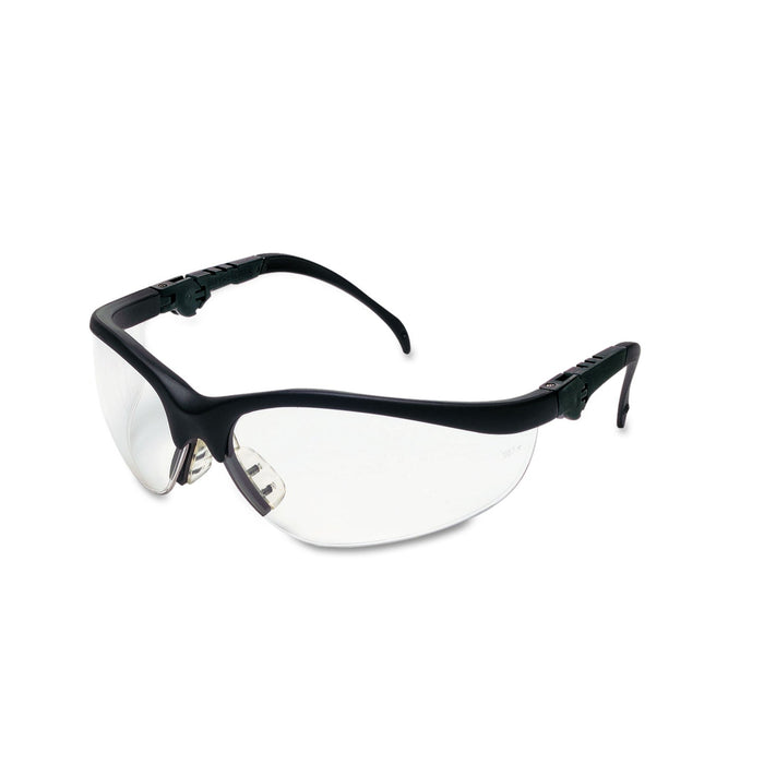 MCR Klondike Plus Safety Glasses, Black Frame, Clear Lens