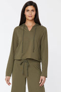 NYDJ Womens Cropped Pullover Hoodie by Vanessa Jane
