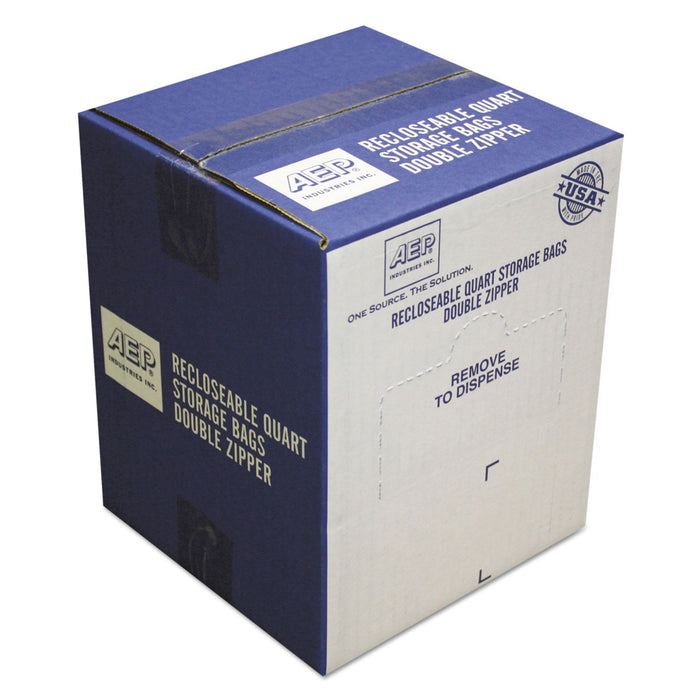 Handi-Bag Resealable Clear Plastic Storage Bags, 1 qt, 1.75 mil, 7" x 8", Clear, 500/Box