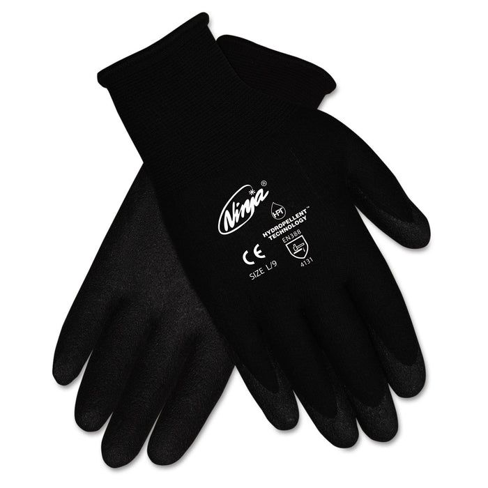 MCR Ninja HPT PVC coated Nylon Gloves, Large, Black, Pair