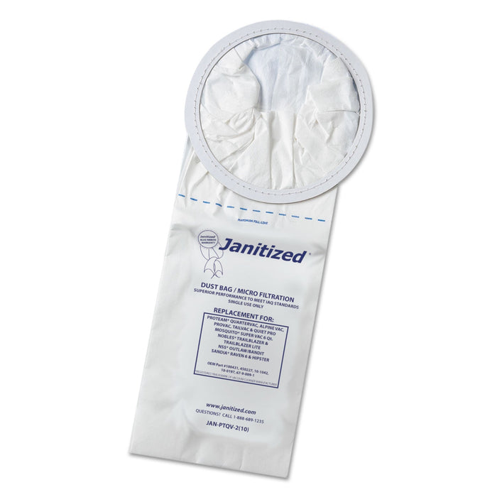 Janitized Vacuum Filter Bags Designed to Fit ProTeam 6 Qt. QuarterVac, 100/CT