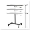 Victor DC500 High Rise Collection Mobile Adjustable Standing Desk, 30.75" x 22" x 29" to 44", Black