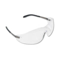 MCR Blackjack Wraparound Safety Glasses, Chrome Plastic Frame, Clear Lens