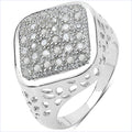0.54 Carat Genuine White Diamond .925 Sterling Silver Ring by Bids.com