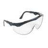 MCR Tomahawk Wraparound Safety Glasses, Black Nylon Frame, Clear Lens, 12/Box