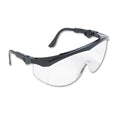 MCR Tomahawk Wraparound Safety Glasses, Black Nylon Frame, Clear Lens, 12/Box