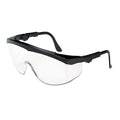 MCR Tomahawk Wraparound Safety Glasses, Black Nylon Frame, Clear Lens, 12/Box