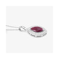 Genuine 10K Pink Ruby and White Diamond Pendant by Fine Color Jewels