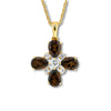 Natural Smoky Quartz Dainty Four Clover Necklace
