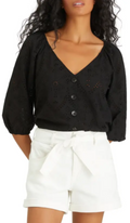 Sanctuary Cotton Modern Eyelet Top, XXS/Black by Vanessa Jane