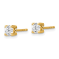 14k Gold Lab Diamond Round Solitaire Stud Earrings by Fine Color Jewels