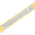 14K Yellow Gold 3 5/8 cttw Invisible Set Princess-Cut Diamond ID Tennis Bracelet (I-J Color, SI1-SI2 Clarity) - Size 7" by Bids.com