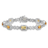 Genuine Citrine Diamond Infinity Link Bracelet