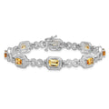 Genuine Citrine Diamond Infinity Link Bracelet by Fine Color Jewels