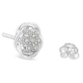 Sterling Silver Diamond Swirl Cluster Stud Earrings (1/6 cttw, I-J Color, I2-I3 Clarity) by Bids.com