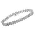 .925 Sterling Silver 1.0 cttw Diamond "Arrow" Shape Tennis Link Bracelet (I-J Color, I3 Clarity) -7.25" by Bids.com