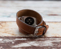 Genuine Leather Double Wrap Apple Watch Band Series 11/10/9/8/7/6/5/4/ SE / Ultra 1/2/3 by Arleathercraft