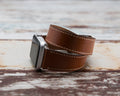 Genuine Leather Double Wrap Apple Watch Band Series 11/10/9/8/7/6/5/4/ SE / Ultra 1/2/3 by Arleathercraft