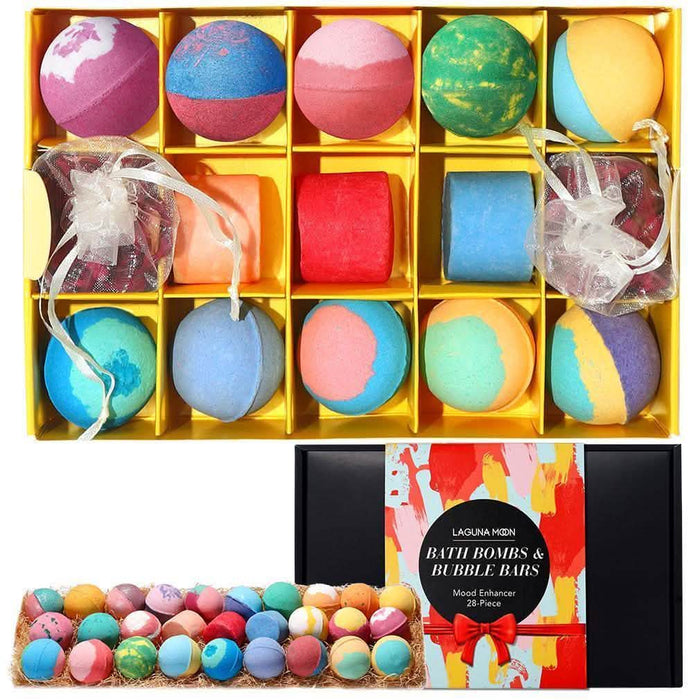 28-Piece: Bath Bombs and Bubble Bars Set by DailySale