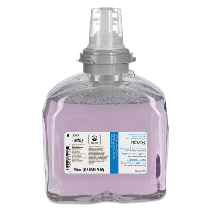 PROVON Foam Handwash w/Advanced Moisturizers, Refreshing Cranberry, 1,200 mL Refill, 2/Carton