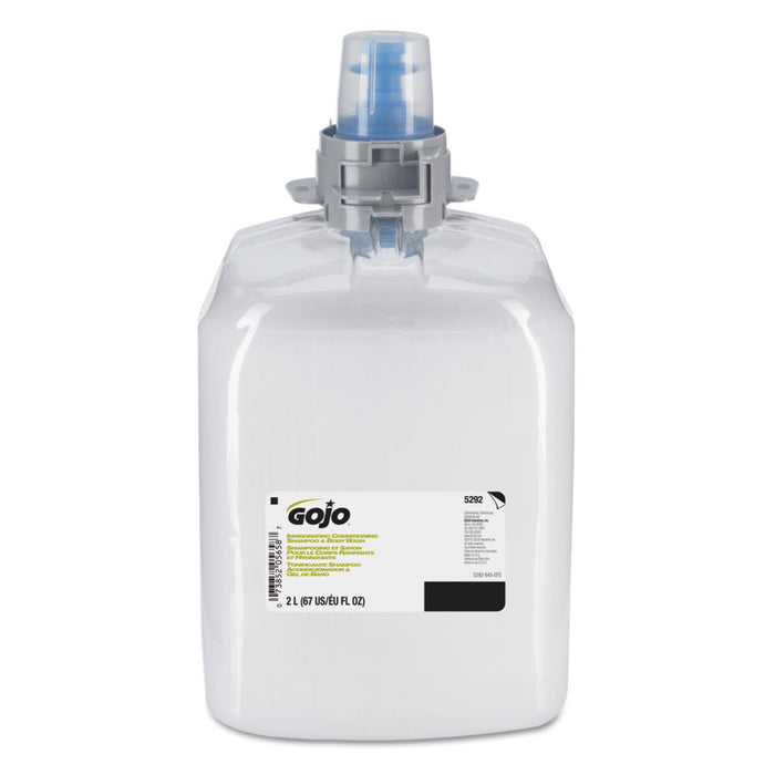 GOJO Invigorating 3-in-1 Shampoo and Body Wash, Botanical, 2,000 mL Refill, 2/Carton