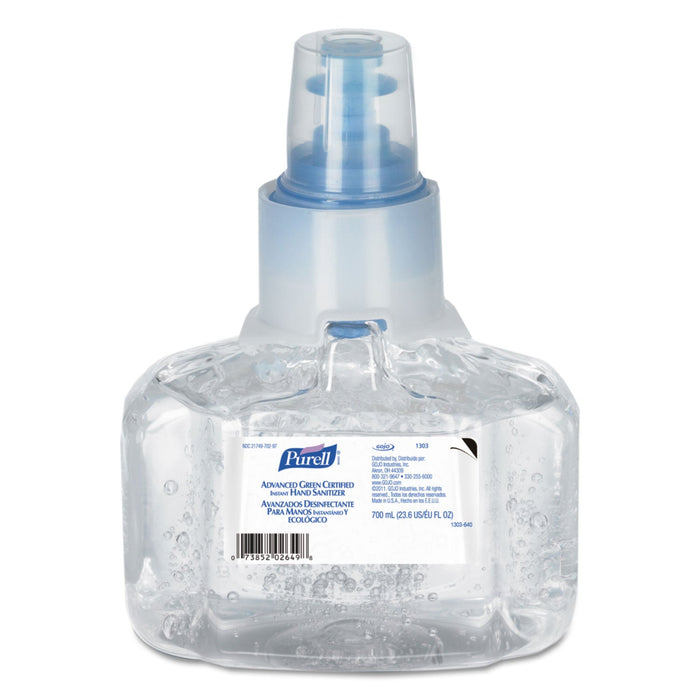PURELL Advanced Hand Sanitizer Green Certified Gel Refill, For LTX-7 Dispensers, 700 mL, Fragrance-Free