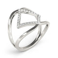 14k White Gold Interlaced Design Diamond Ring (1/5 cttw) by Bids.com