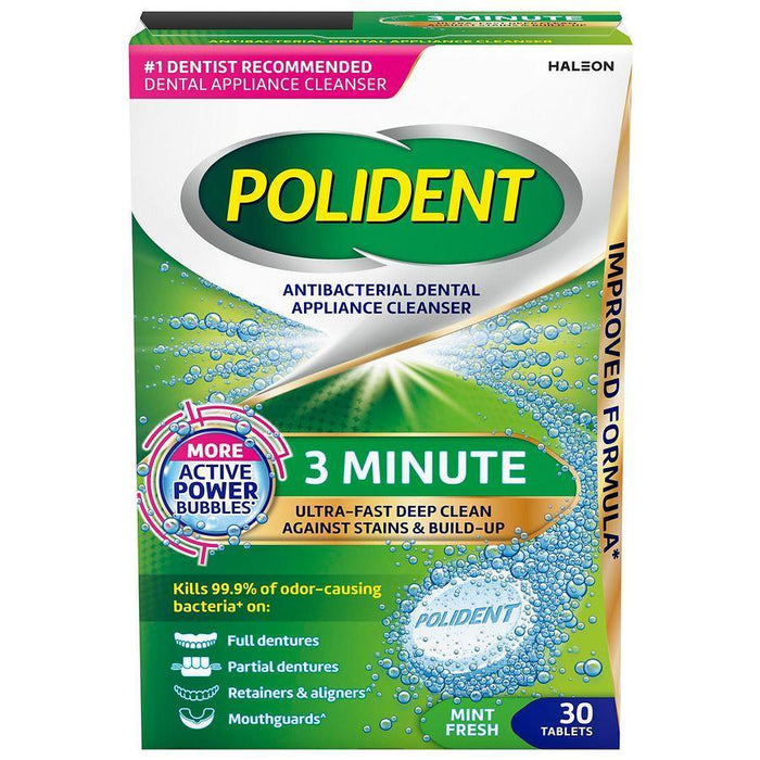 Polident Antibacterial Dental Appliance Cleanser, Mint Fresh, Tablets by Pasteur Pharmacy