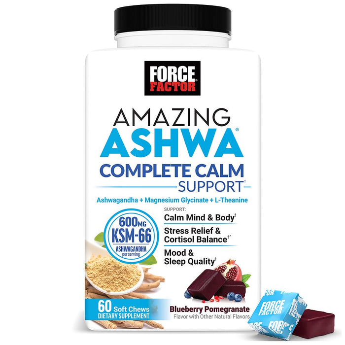 Force Factor Amazing Ashwa Advanced Soft Chews Blueberry Pomegranate by Pasteur Pharmacy