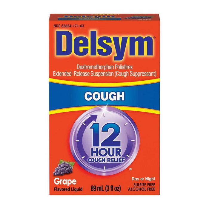 Delsym Cough Suppressant 12 Hour Relief Day Or Night Grape Flavored Liquid by Pasteur Pharmacy