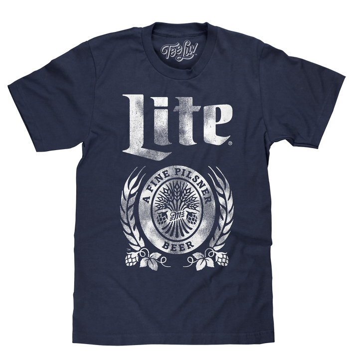 Miller Lite Logo T-Shirt - Navy by Tee Luv