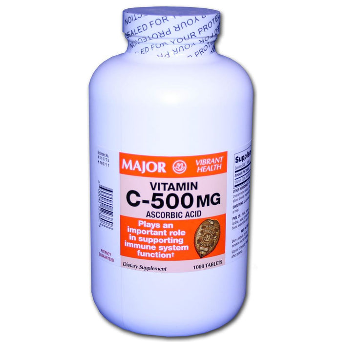 Major Vitamin C 500 Mg - 1000 Tabs by Pasteur Pharmacy