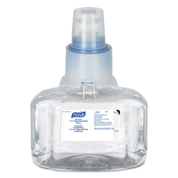 PURELL Advanced Hand Sanitizer Foam, For LTX-7 Dispensers, 700 mL Refill, Fragrance-Free, 3/Carton